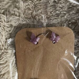 Elegant Purple Butterfly Earrings
